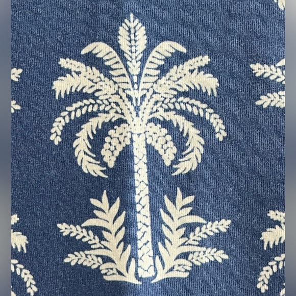 Spartina 449 Island Blue Oyster Alley Palm Tree Sheath Dress Fringe XS Beachy - Picture 6 of 12